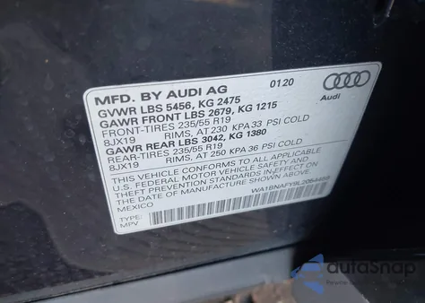 2021 Audi Q5 Premium Plus z USA, uszkodzony, nr VIN WA1BNAFY9L2054459